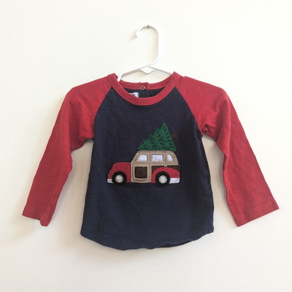 Mud Pie Christmas Boys Shirt 12-18m Tree Car Cute